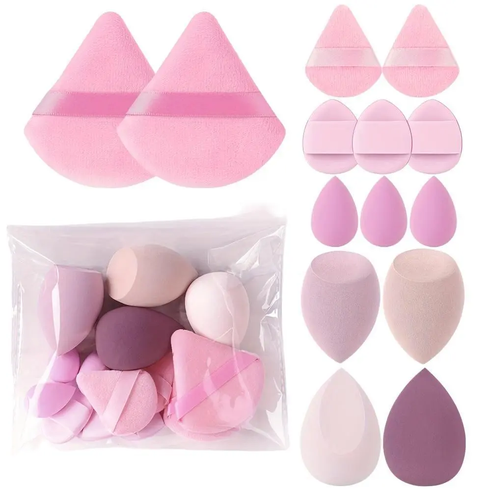 14-Piece Triangle Makeup Sponge Set, Foundation Mixer Tool, Blending Sponge, Makeup Sponges For Foundation, Beauty Egg Puff, Cosmetic Accessories, Women's Makeup Tools, Essential Beauty Kit