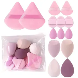14-Piece Triangle Makeup Sponge Set, Foundation Mixer Tool, Beauty Egg Puff, Cosmetic Accessories, Women's Makeup Tools, Essential Beauty Kit