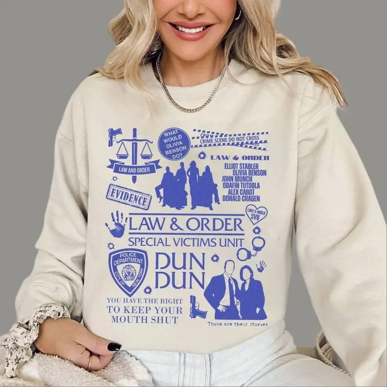 Law & Order SVU Shirt Olivia Benson & Elliot Stabler Tee Vintage Law & Order T-Shirt Crime Show Fan Shirt