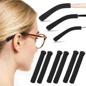 Upgraded Glasses Ear Cushion - Soft Knitted Cotton, Non-Slip Plush Elastic Eyeglass Temple Sleeves, Relieves Ear Soreness, Glasses Grips Provide All-Day Comfort for Most Eyeglasses (3 Pairs)