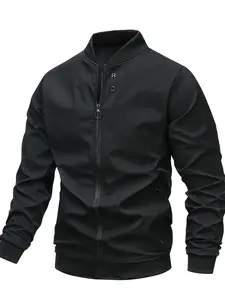 Men's Simple Jacket Coat, Autumn Winter Baseball Collar Outerwear, Men's Warm Comfortable Coat, Stylish Casual Wear for Daily Use, Casual Trendy Coat