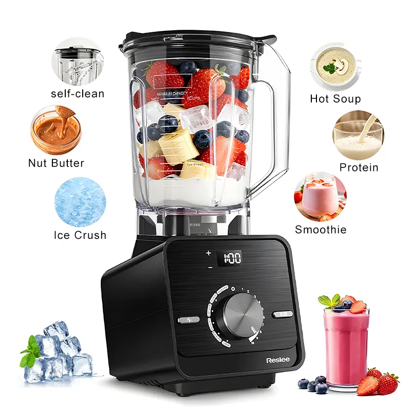 Multi-Function Variable Speed Kitchen Blender & Food Processor with 10-Speed Motor, 56 Oz Premium Eastman Tritan Jar, Self-Cleaning, 120V Compact Design for Frozen Fruit Smoothies, Ice Crushing, Almond Milk Protein Shake Mixer