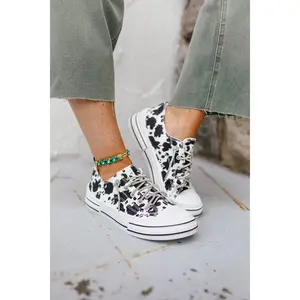 Very G White Black Aman Cow Sneakers