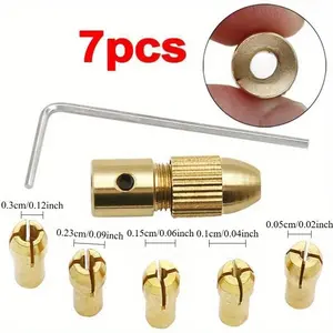 7pcs/set 2.0/3.17mm Brass Dremel Collet Mini Drill Chucks For Electric Motor Shaft Drill Bit Tool Drill Chuck Adapter