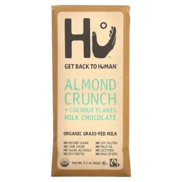 Hu Almond Crunch Milk Chocolate with Coconut Flakes, 2.1 oz, Pack of 1