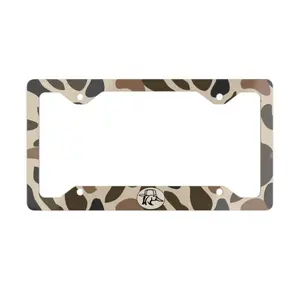 [SALE 50%] Old School Camo Duck  Redneck Metal License Plate Frame Truck Accessories Car tag Decoration Aluminum Gift Car