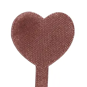 Diamond Heart Lash Tech Mirror Rhinestone Heart Client Reveal Mirror for Lash Artists with Glitter Finish