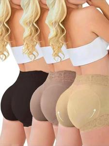 yzy women's plain contrast lace high waist shapewear shorts, tight fit shapewear for women, tummy control butt lift shapewear bottoms, ladies valentine's day gift, gift for her, body shapewear, womenswear, underwear