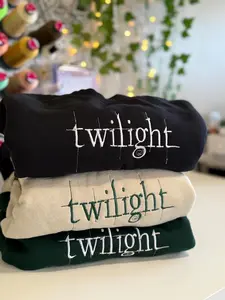 Twilight Inspired Embroidered Hoodie Sweatshirt, Cozy Vampire Romance Crewneck for Book Lovers, Halloween Twilight Fan Gift