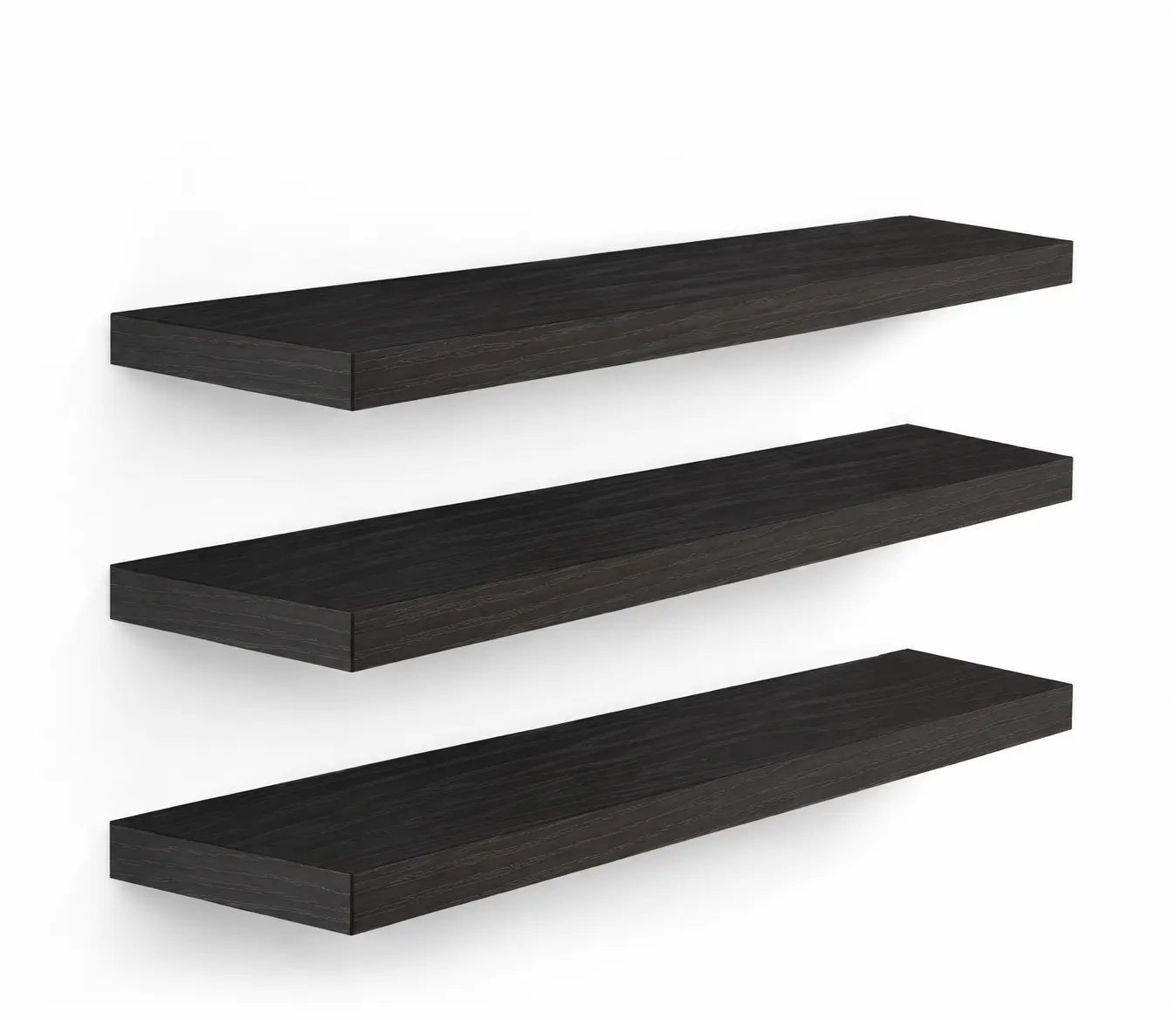 Set of 3, Floating Shelves for Wall, Wall Mounted Rustic Wood Shelves (Black, Set of 3, 15.7in) Set of 3, Floating Shelves for Wall, Wall Mounted Rustic Wood Shelves (Black, Set of 3, 15.7in)