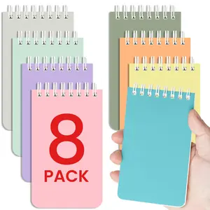 Pocket Small Notebook 3" x 5", Set of 8 Mini Little Spiral Notebook, Nursing Notepad, Perfect for Work, School, Office, Nurse, Travel - Soft Harmony