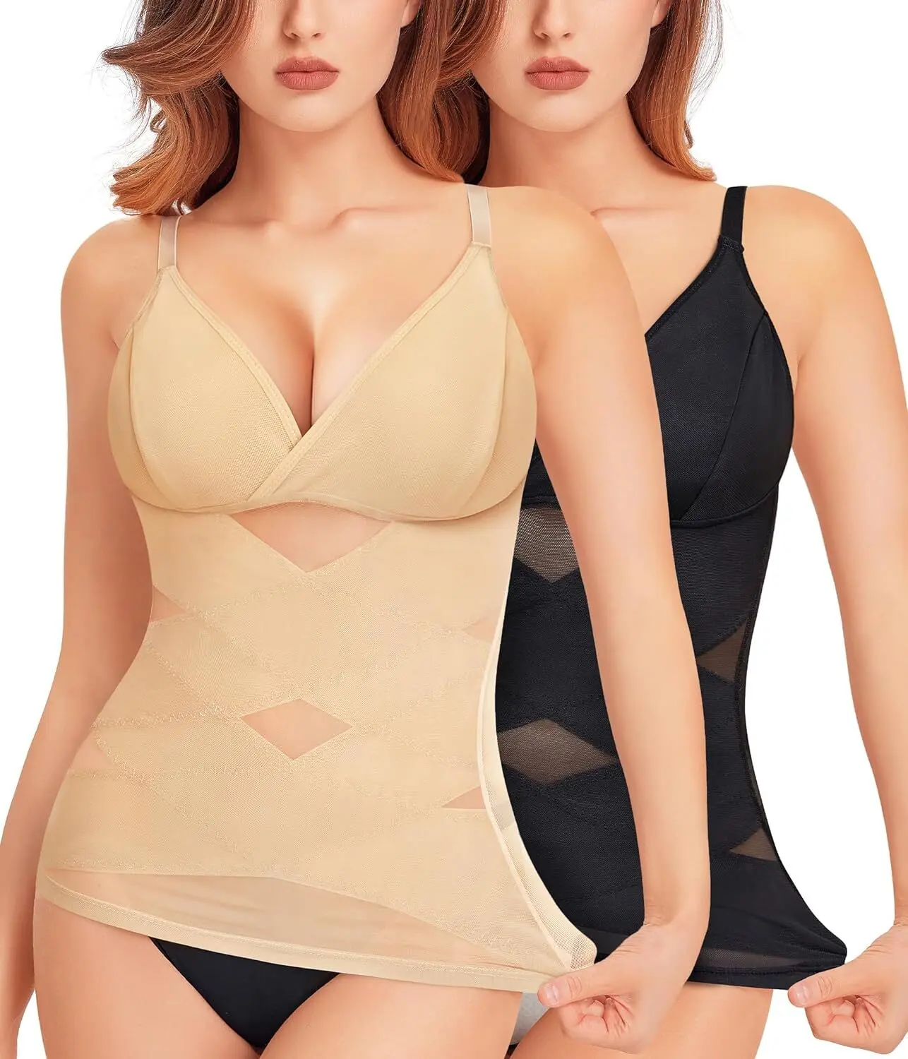 Women Compression Tummy Control Shapewear Tank Top Seamless V Neck Camisole Vest