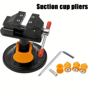 1pc Universal Mini Desktop Screw Clamp, 360° Rotatable Adjustable Bench Vise with Suction Base, Ideal for Jewelry and Watches, Rotating Clamp