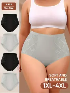 Women's Plus Size Underwear Set, Soft Breathable Comfort Design, Perfect Fit Everyday Wear, Ideal for Women Seeking Quality Support, Soft Breathable Comfy Knicker