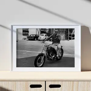 Steve McQueen One-finger Salute, Hollywood Poster 60s, Vintage Print, Photography Print, Black White Photo Print
