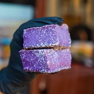 Vegan Butter Mochi Squares 8-Piece Assorted Box Ube Pandan Coconut & Banana Turon Filipino-Style Plant-Based Snack Soft Chewy Glutinous Rice Flour Handcrafted Fresh