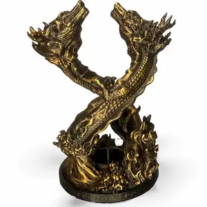 Dragon Dance Incense Holder - 3D Printed Chinese Dragon Statue for Home Decor and Aromatherapy