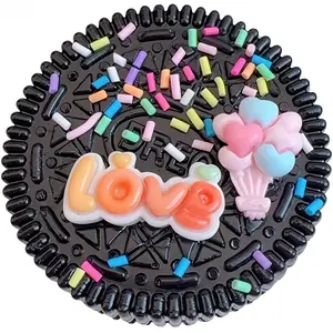 2Pack Cookie Stress Relief Toy, Silicone Taba Squishy Toy, Ultra-Soft Squeeze Toys, Decompression Toy, Decompression Venting Toy, Perfect for Stress and Anxiety Relaxing Toy, For Adults&Kids(Black+Pink)