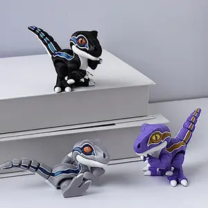 Cute Dinosaur Stress Relief Toy, Blue Velociraptor Model, 3 Styles Available, Ideal Desktop Decoration, Unique Creative Gift