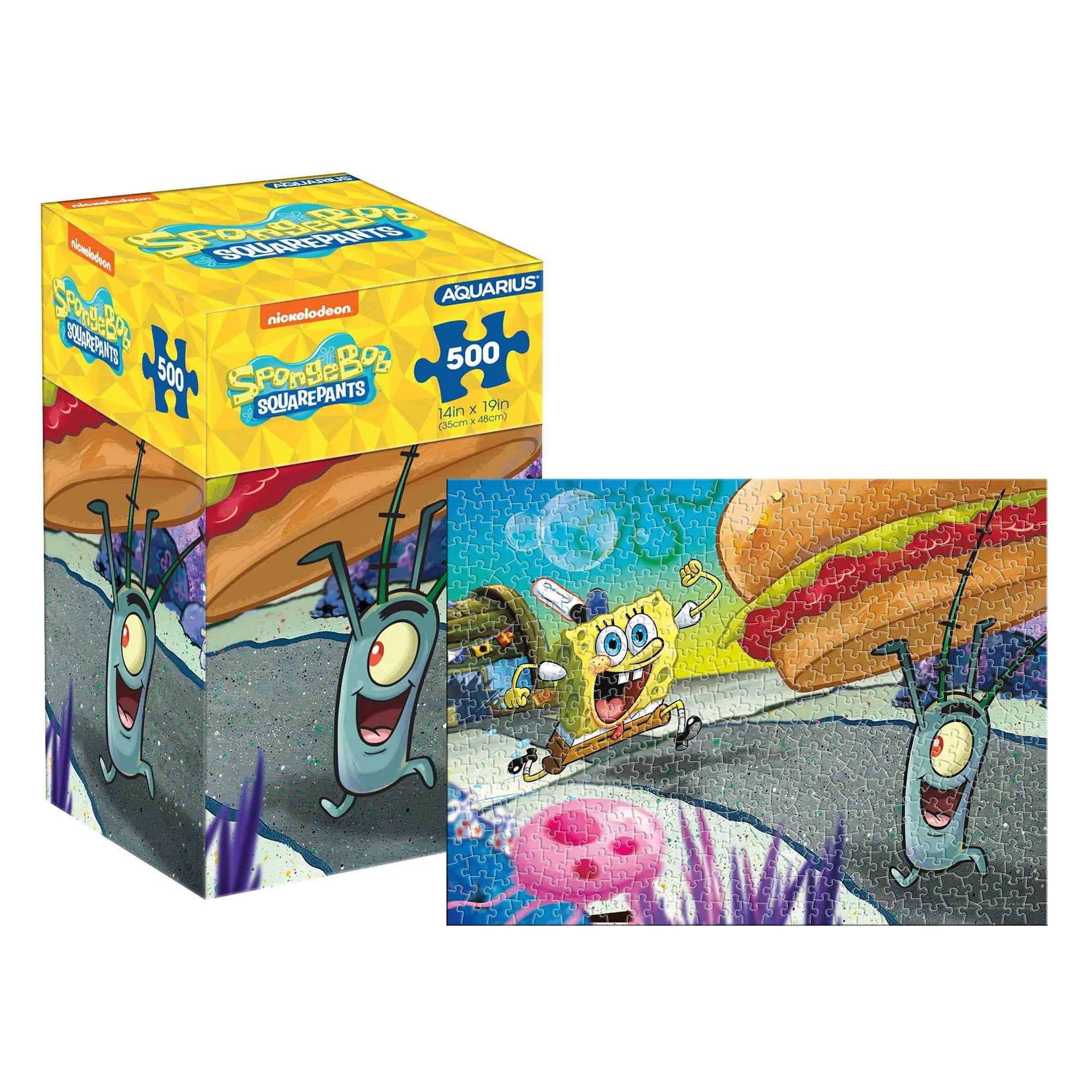 SpongeBob Plankton 500-Piece Jigsaw Puzzle Game, Vertical Box, Family-Friendly Toy for Toys & Hobbies Board Games