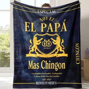 Flannel blanket printed with a dad theme and Más Chingón letters.A perfect gift for Father's Day.Soft and comfortable, machine washable