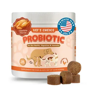 Vet’s Choice Probiotics for Dogs & Cats, 6 Billion CFUs Supports Gut and Digestive Health, Allergy Relief, Boosts Immunity, 120 Soft Chews for Easter