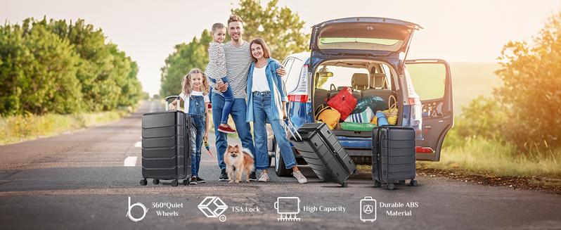 【Deal】Sweet Furniture S -Luggage 20''/24''/28''Luggage, Hard Shell ABS Suitcase with Double Spinner Wheels, Lightweight Expandable Rolling Luggage with TSA Lock