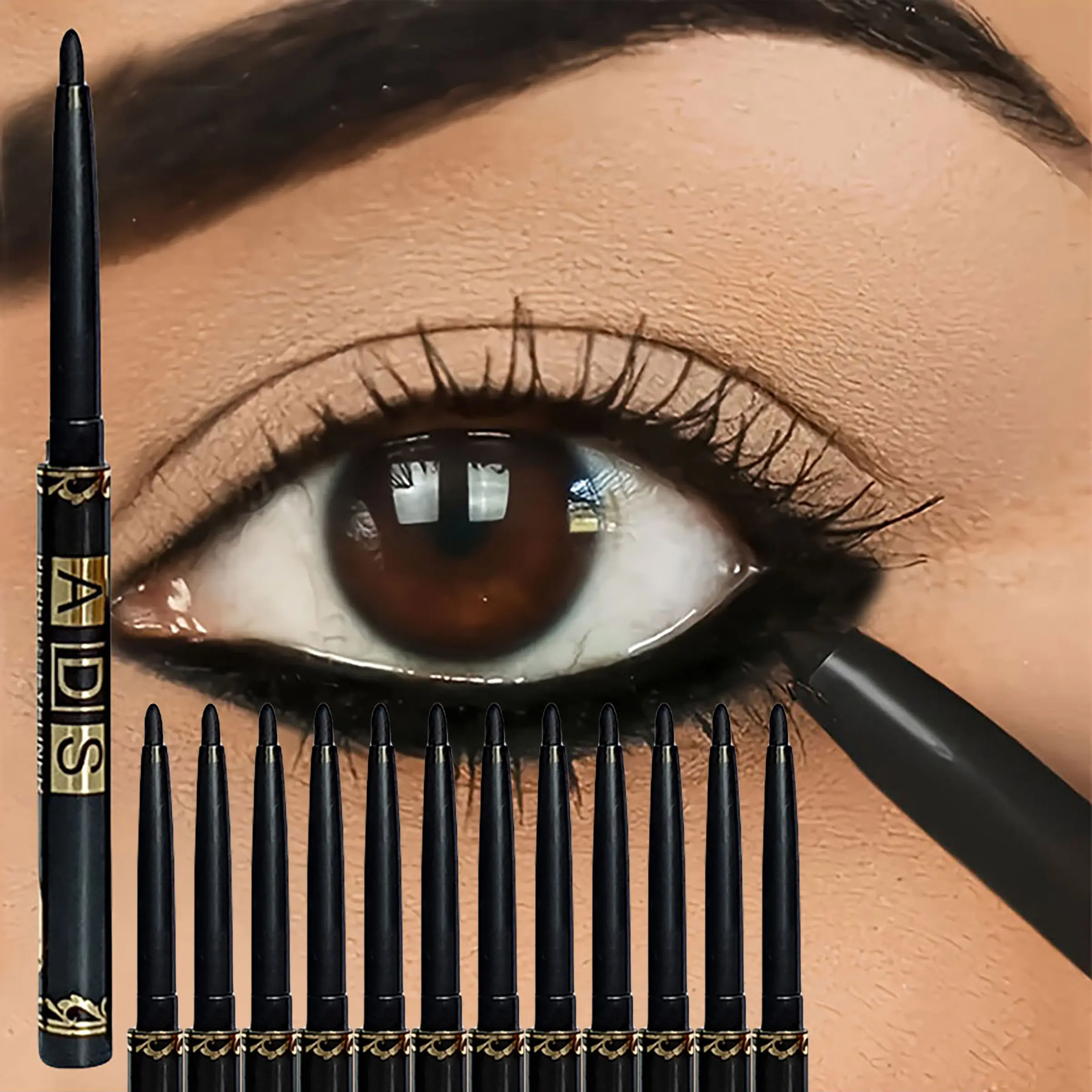 Eyeliner Pencil Set, Long-Lasting Eyeliner Pen, Professional Makeup, Essential Cosmetics for Women and Girls, Daily Use, Longwear Eye Liner
