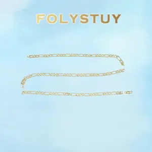 [FOLYSTUY (Y151)]23.62 Inch Heavy Figaro Chain Necklace, 5.5mm Thick, Versatile Layering Jewelry for Men Women