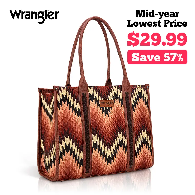 Wrangler -- 2025 Outfits Everything Tote Bag Commuter Bag with Top Handle Large capacity Daily Use, Commute, Outdoor Hiking, Travel Essentials Canvas