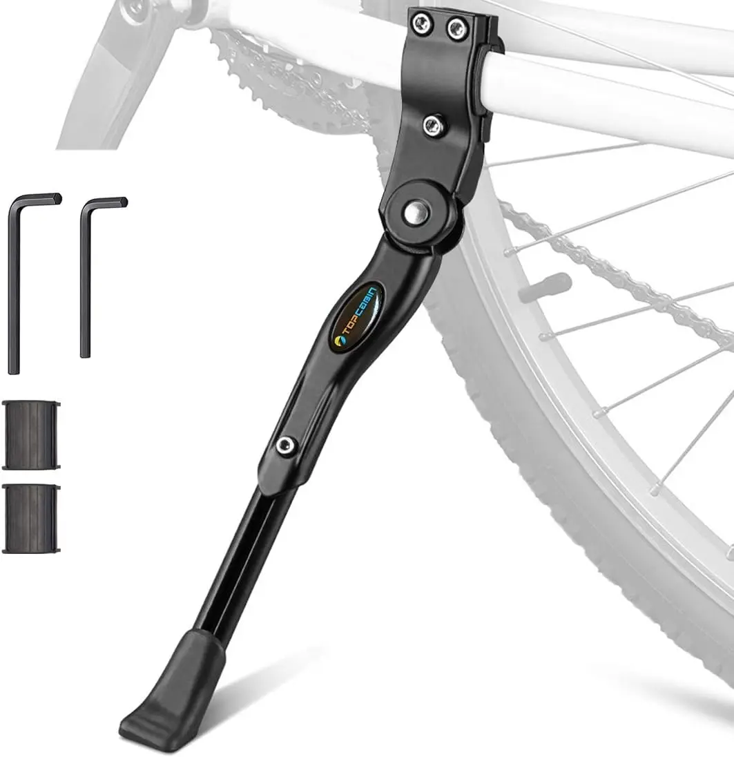 Adjustable Aluminum Alloy Bike Kickstand for 22-28 Inch Bikes - Black