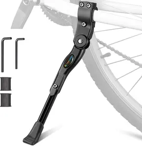 Adjustable Aluminum Alloy Bike Kickstand for 22-28 Inch Bikes - Black