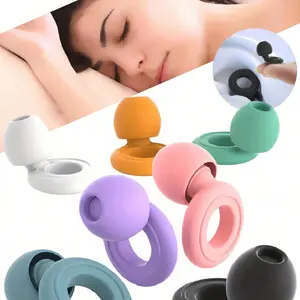 Reusable Silicone Earplugs for Sleep and Swimming, Waterproof Earplugs, Ultra Comfortable Noise Reduction, Includes 2 Replacement Sets, Travel Essentials