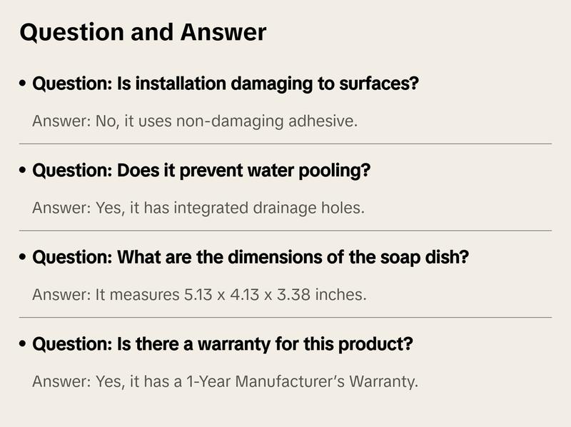 Umbra Flex Adhesive Soap Dish, Non-Damaging Installation, Keeps Soap Dry - 1 Pack Shower Bath