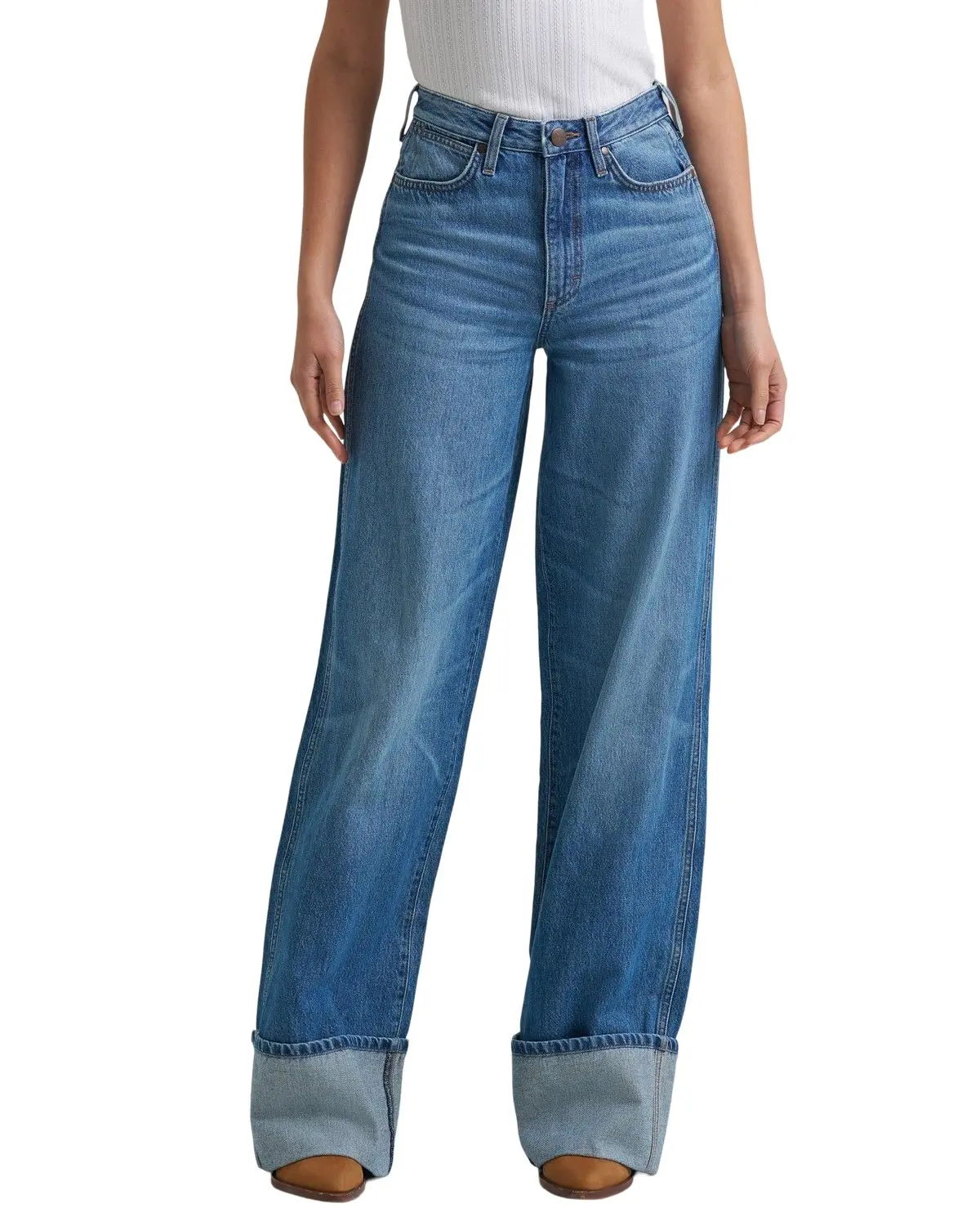 Wrangler Women's Retro Women'S Milena Medium Wash High Rise Wide Leg - 112382266