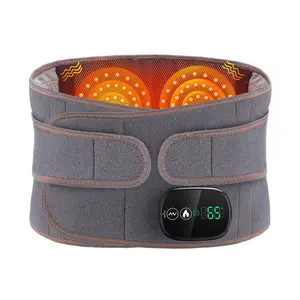 Dual Infrared Light Heating Massaging Waist Belt Multifunctional Heating Waist Massager Rechargeable Heated Massage Belt Relieve Fatigue Relax Muscle Red Light Hot Compress Vibration Massage Heated Wrap