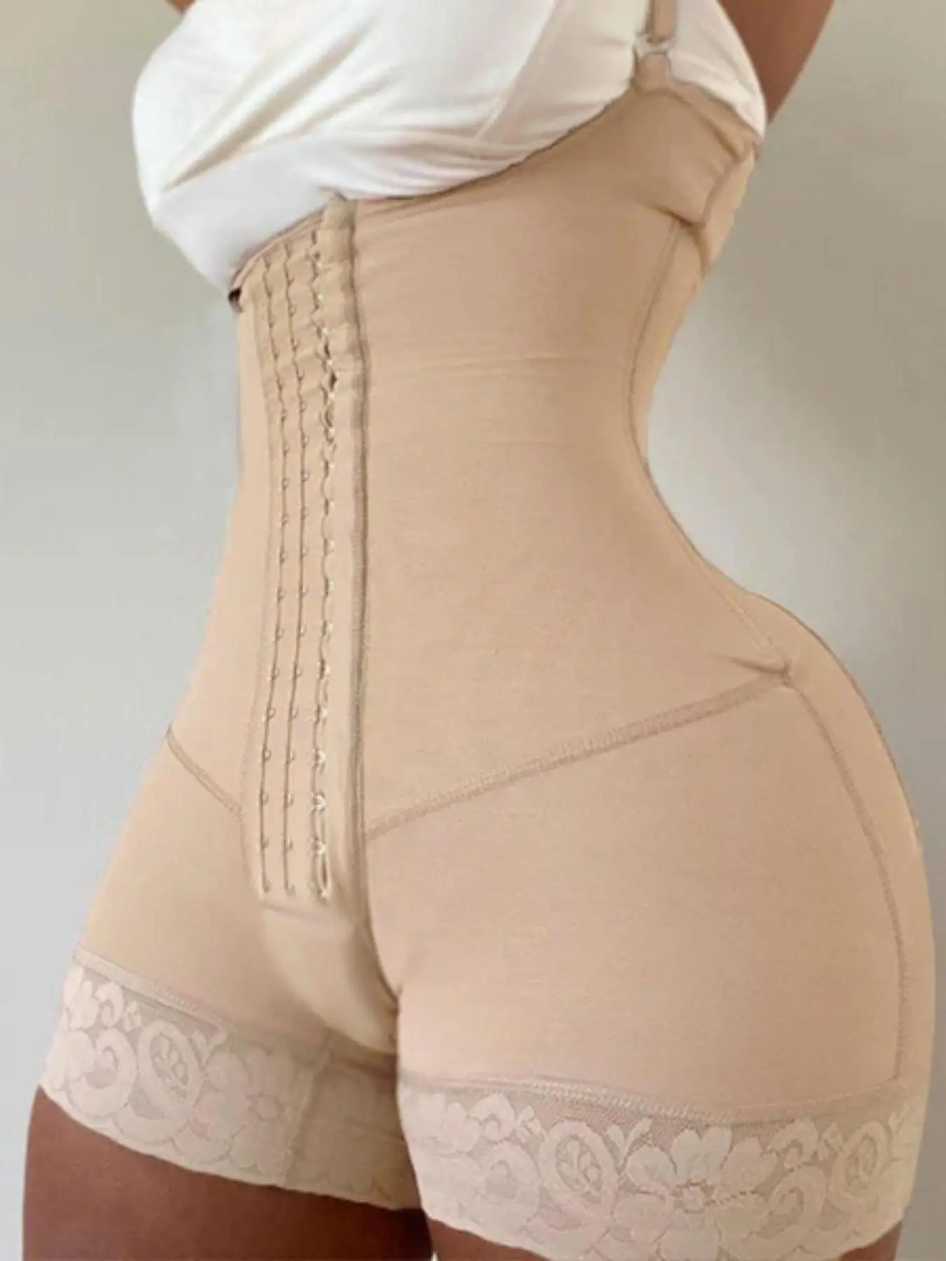 1 Count Tummy Control and Butt Lifter Colombian Shapewear Bodysuit,Fajas,Adjustable Four Hooks Body Shapewear with Open Crotch,High Waist Jumpsuit,High Compress Underwear,Double Pressure Enhance Your Curves, High Waist Shaperwear