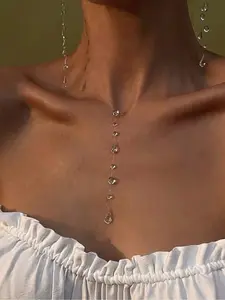 Women's Fashion Simulated Water Drop Pearl Necklace, Elegant Jewelry Accessory for Women, Perfect Gift Idea for Her, Fashionable Jewelry Accessories