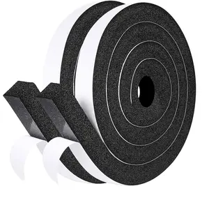 Air Conditioner Window Seal 1 Inch X 1 Inch, Thick AC Stripping High Resilience Foam Sealing Tape AC Window Seal Kit 6.5ft Long (6.5ft x 2 Rolls, Black)