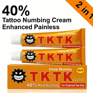Gold 40%TK-TK Tattoo Cream for 8 Hours Maximum Depth Extra Strength 10g Cosmetic for Tattoos Waxing and Piercing