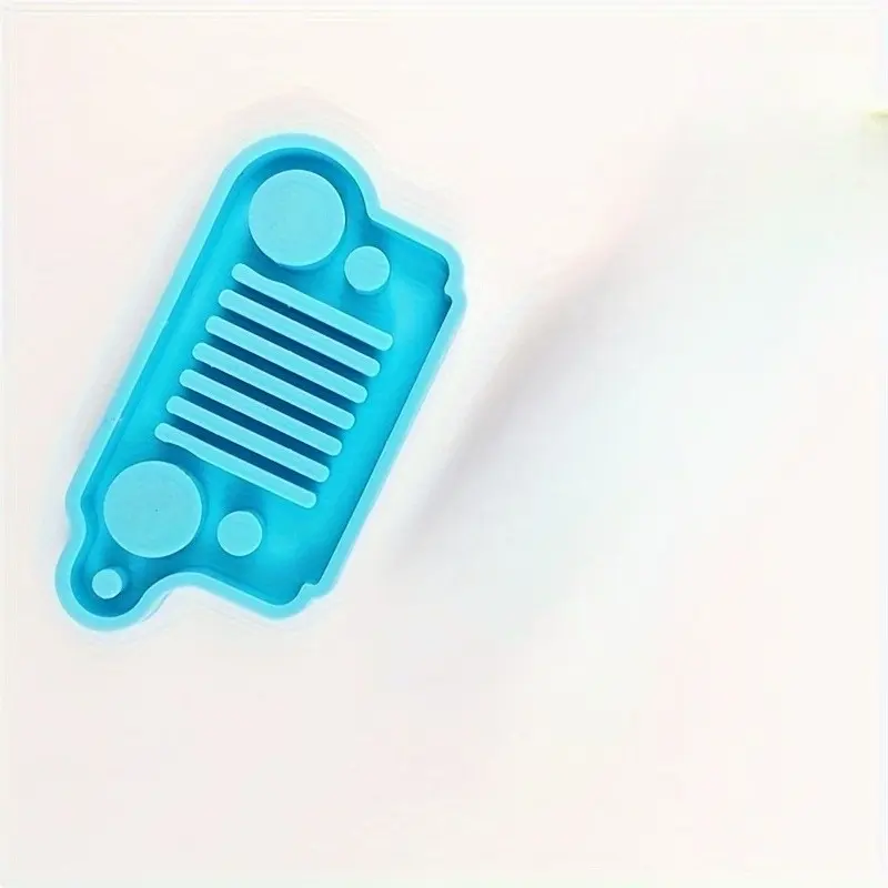 1pc Car Light Stand Keychain Molds, DIY Grill Shape Pendant Craft Silicone Resin Molds for Car Enthusiasts Gift DIY Keychain Pendants Making