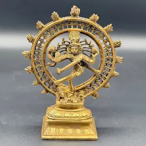 Small Nataraj Brass Statue - Intricate Design with Detailed Features - Ideal for Decorative Use