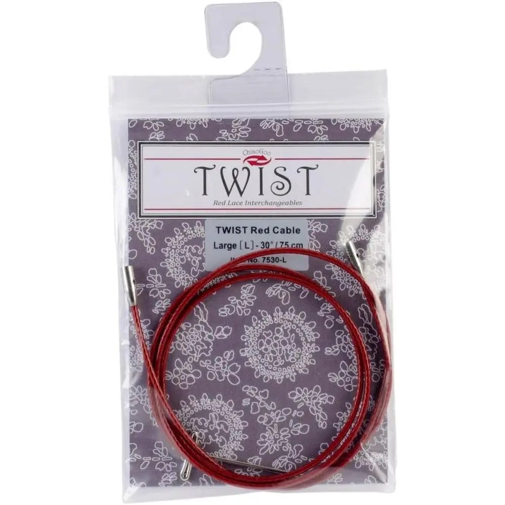 ChiaoGoo 37 inch (94cm) Cable with Key for Twist Red Lace Interchangeable Large Knitting Needle Set Gift