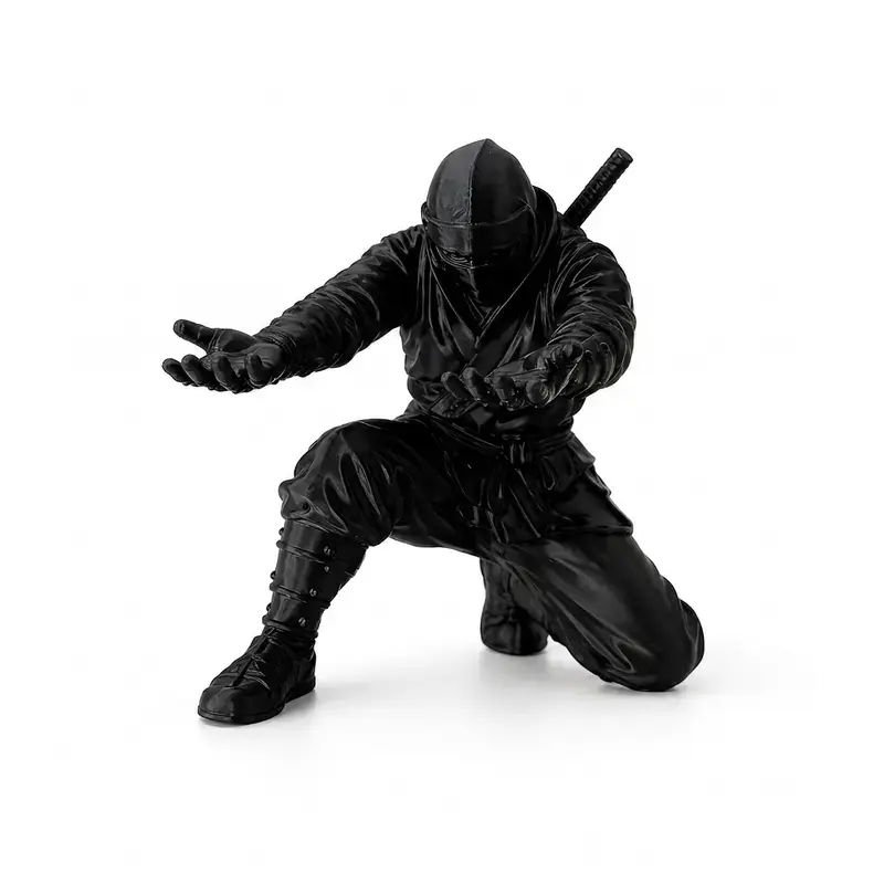 3D Printed Samurai Pen Holder Desk Organizer, Ninja Pen Holder for Desk, Black Ninja Decor Pen Stand Pencil Holder Desk Accessories for Office Home Classroom Best Gift