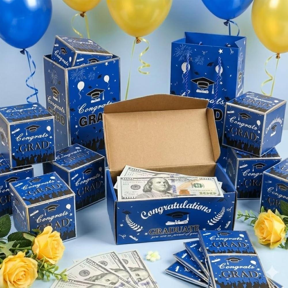 Graduation Cash Explosion Gift Box Set for Her/His - Pop-up Surprise Money Box, Holds Cash, Cards, Jewelry, Graduation Pop-up Gift Box