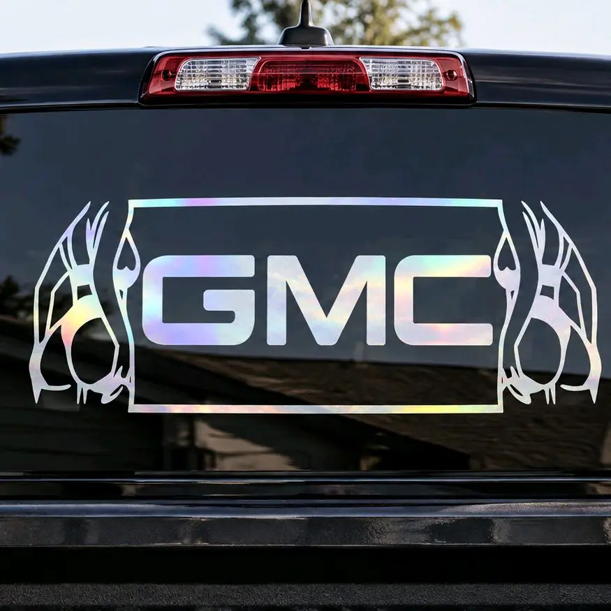 GMC twin swimsuit silhouette models decal, blue collar stickers for trucks