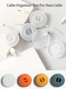 Cable Organizer Box for Data Cables, Earphone Wires, Charging Cords, Portable Desktop Storage Solution, Home Office Essential
