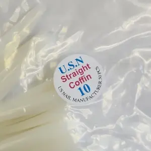 USN Straight Coffin Natural Nail Tips Refill – 50 Piece Bag
