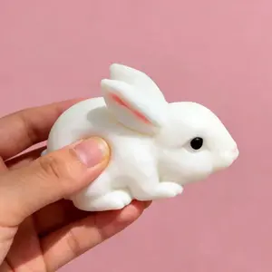 Squishy Cute Bunny Squeeze Toy Soft Kawaii Little White Rabbit Fidget Toy Anti Stress Release Hand Relax Toy