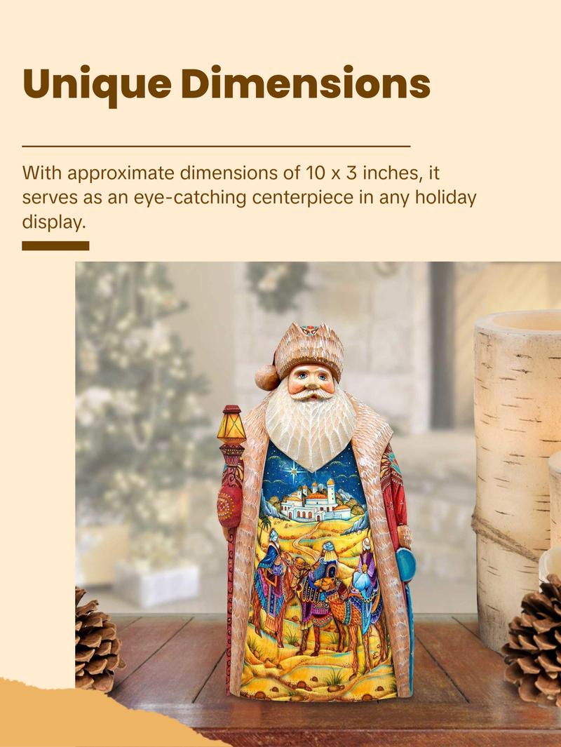 Three Kings Santa Hand-Painted WOODCARVED Masterpiece by G. DeBrekht - Nativity Holiday Decor - 210223SE Three Kings Santa Hand-Painted WOODCARVED Masterpiece by G. DeBrekht - Nativity Holiday Decor - 210223SE